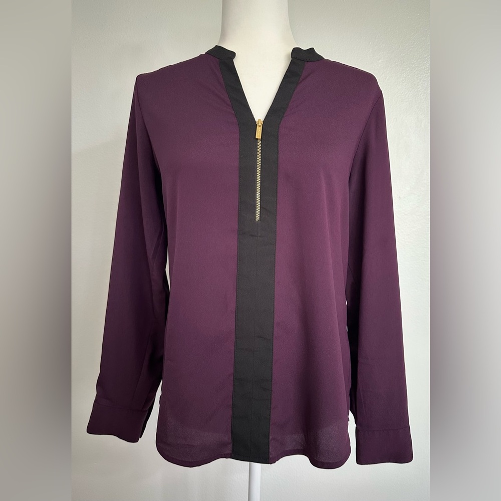 Calvin Klein Purple and Black Top with front Zipper - SP